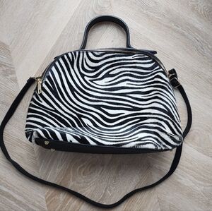 Zebra Print Genuine Leather, Elegant And Spacious handcrafted handbags